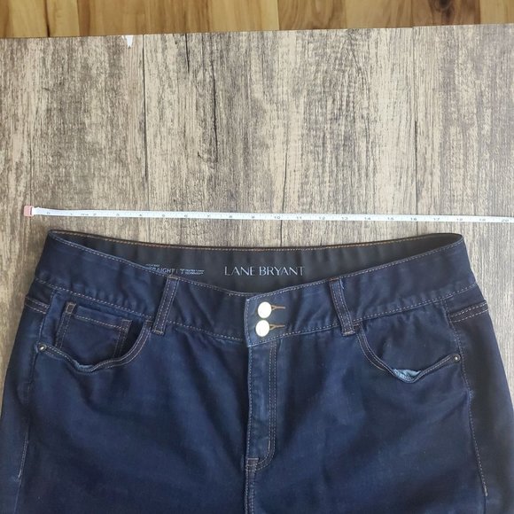 Lane Bryant High Rise Straight Dark Wash Denim Jeans Plus Size 18 - Picture 8 of 9